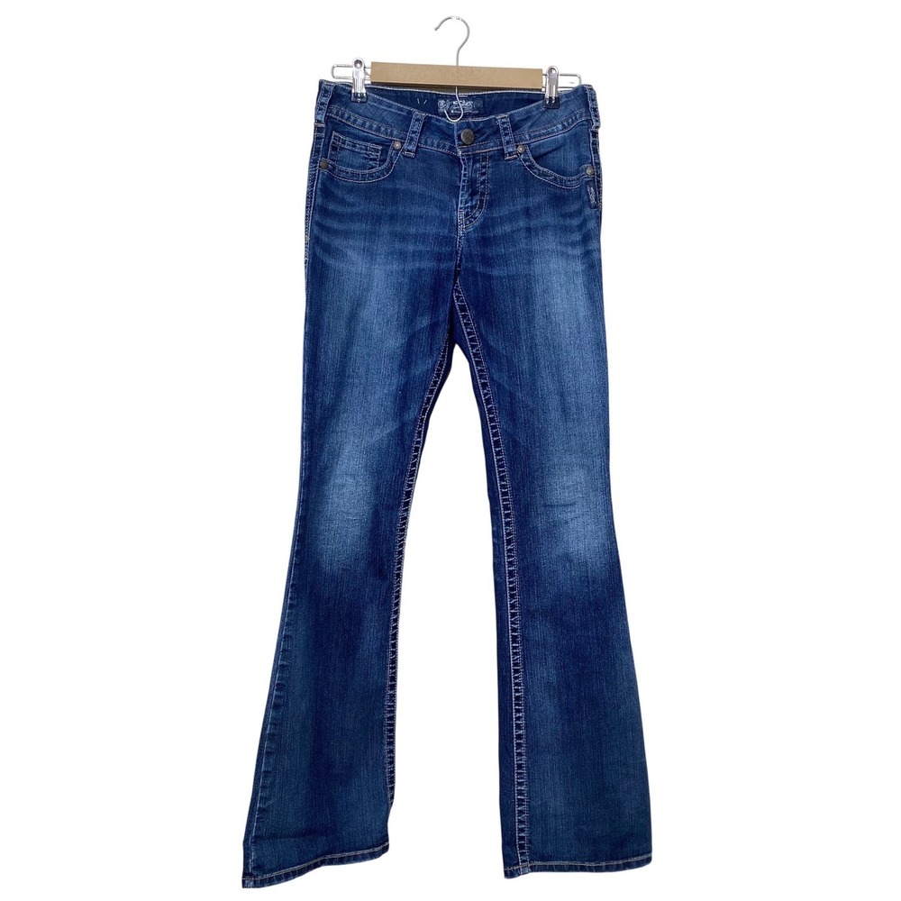 Silver Jeans Co Suki Mid‎ Rise Bootcut Dark Wash Denim Jeans W28